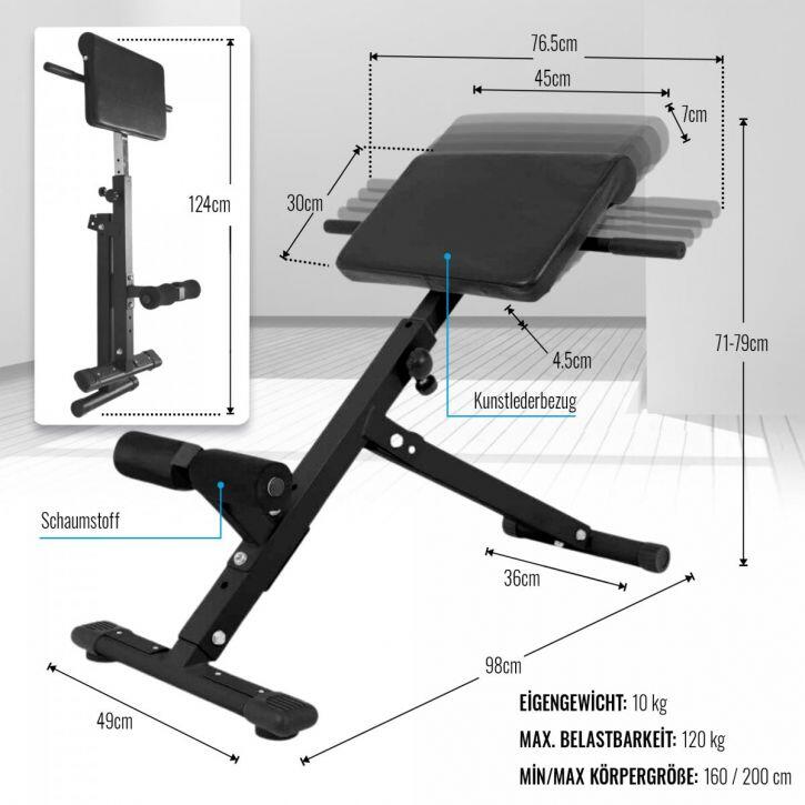 Gorilla Sports Buiktrainer -  Rugtrainer - Inklapbaar - Verstelbaar - Zwart - 2/7