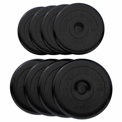Halterschijven set 30 kg - 4 x 2,5 en 4 x 5 kg - gietijzer - rubber - 30 mm