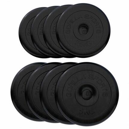 8 POIDS EN CAOUTCHOUC | MUSCULATION | DIAMETRE 31 MM | LOT DE 4x5 KG et 4x2,5 KG