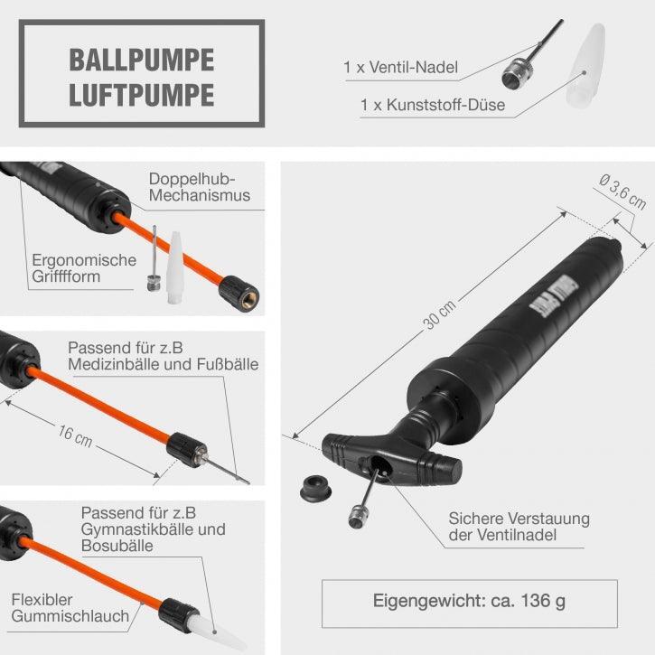 GORILLA SPORTS Ballpumpe Luftpumpe Schwarz