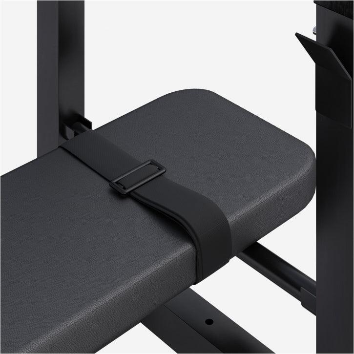 Banco Musculación y Pesas Gorilla Sports Negro Plegable con Rack para Barra 6/7