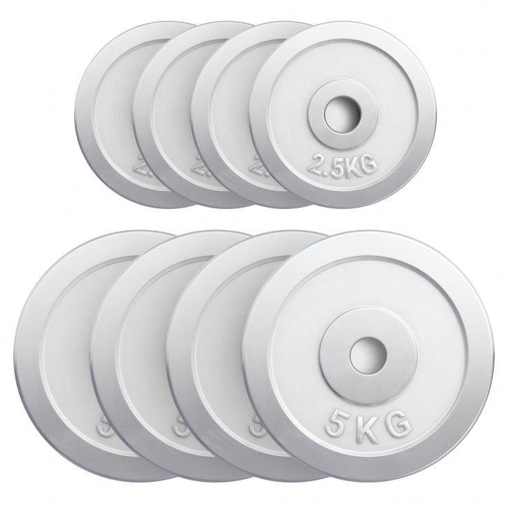 8 DISQUES DE POIDS CHROMÉS | DIAMETRE 31 MM | MUSCULATION | 4x5KG ET 4x2,5KG 2/7