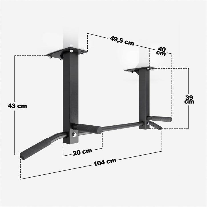 Optrekstang - Pull Up Bar - Dakmontage -  Zwart – Plafond 4/7