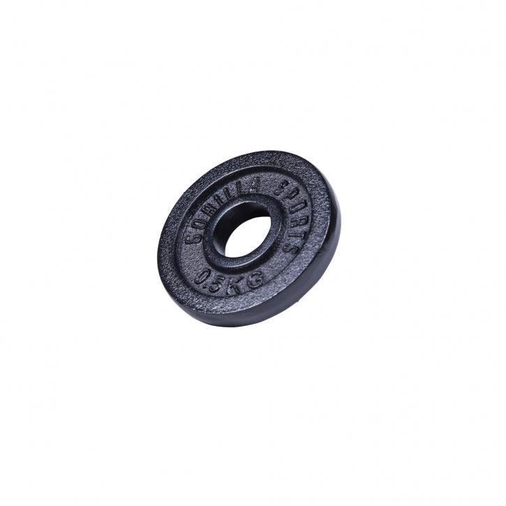 DISQUE DE MUSCULATION FONTE NOIR | DIAM 31MM | LOT 4 X 0,5 KG 6/7
