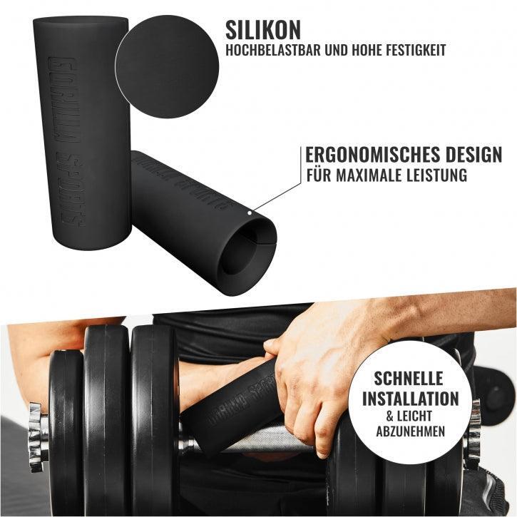Mânere de gantere din silicon negru 3/12