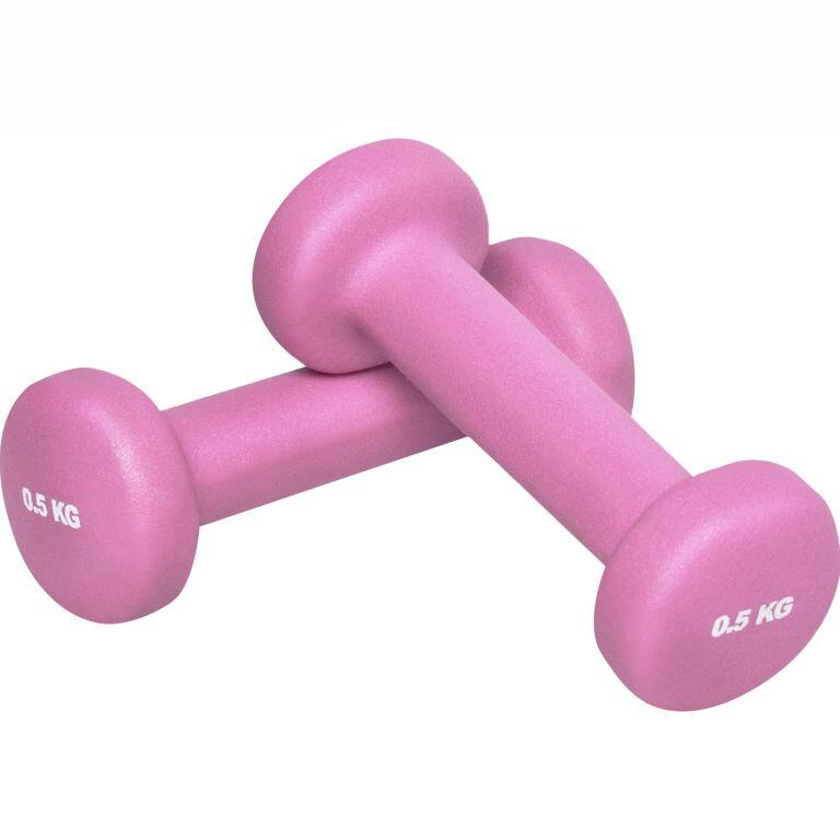 Gorilla Sports - Paire D'Haltère Vinyle | Fitness Et Musculation | Au Choix De 1kg À 10kg - Haltère - Rose - 1 Kg - Decathlon