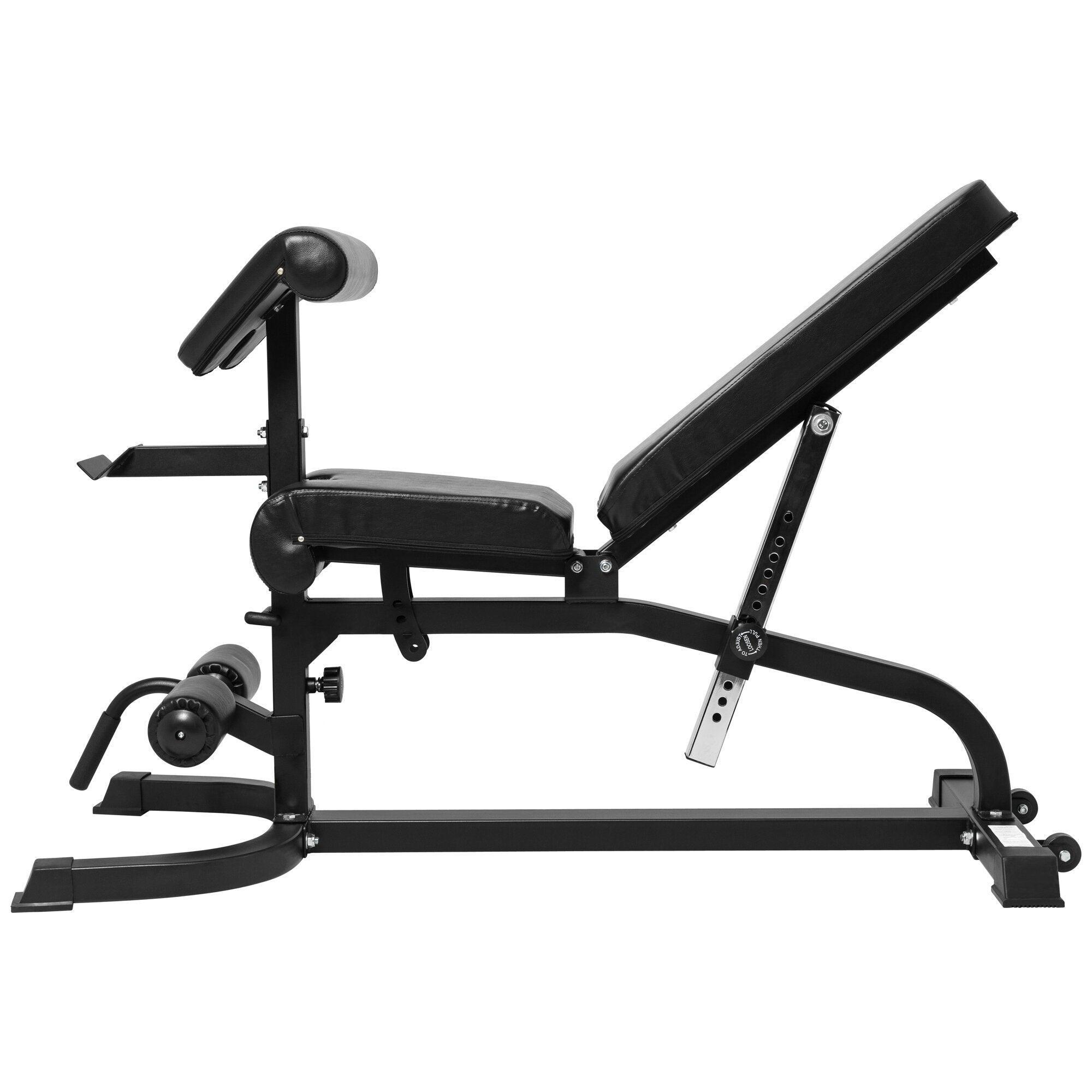 GORILLA SPORTS Schraegbank mit Beinstrecker und Curlpult 2/7