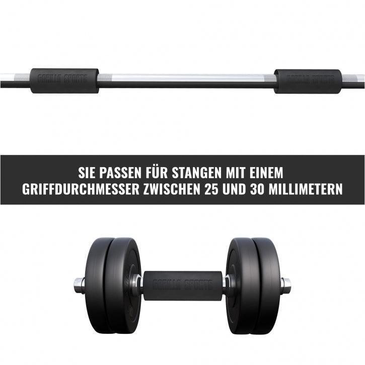 Hantelgriffe aus Silikon in Schwarz 2/7