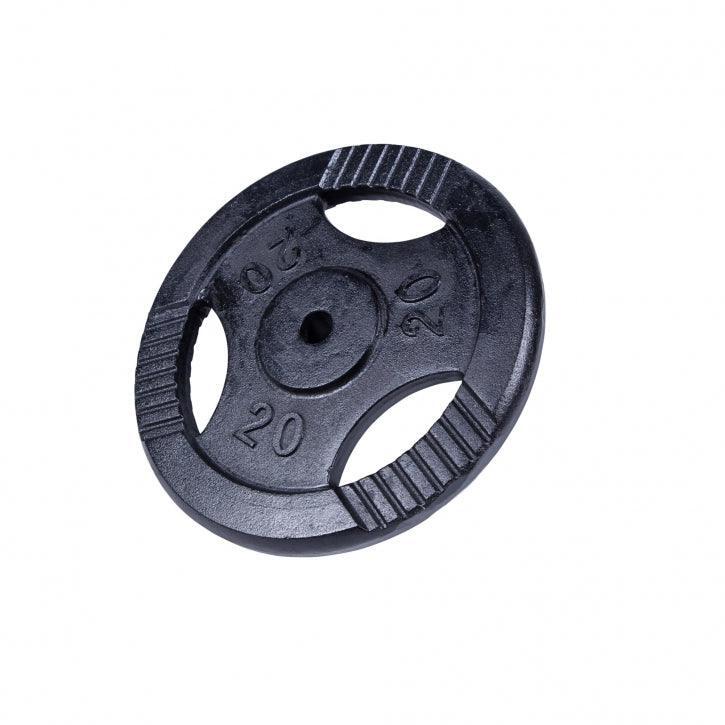 Gorilla Sports - Disque De Musculation Fonte Noir Avec Poignées 31mm | Au Choix De 1,25kg À 20kg - Poids De Musculation - Noir - 20 Kg - Decathlon