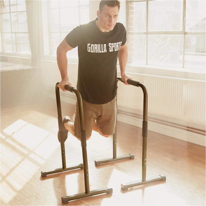 GORILLA SPORTS Push Up Stand Dip Barren