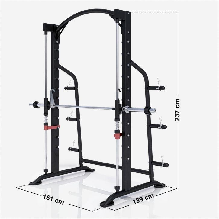 STATION POUR SQUATS ET DÉVELOPPÉ COUCHÉ AVEC RACK DE RANGEMENT | MUSCULATION