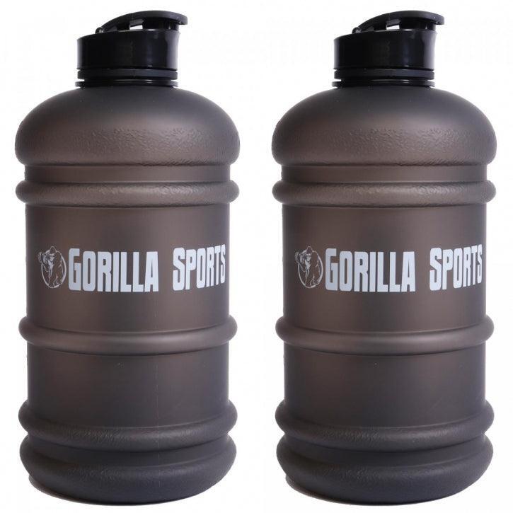 GORILLA SPORTS Waterfles - Gallon - 2,2 liter - Zwart - Set van 2