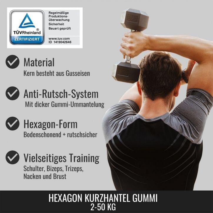 HALTÈRE HEXAGONAL PRO | PREMIUM | MUSCULATION | AU CHOIX DE 2KG À 50KG 3/7
