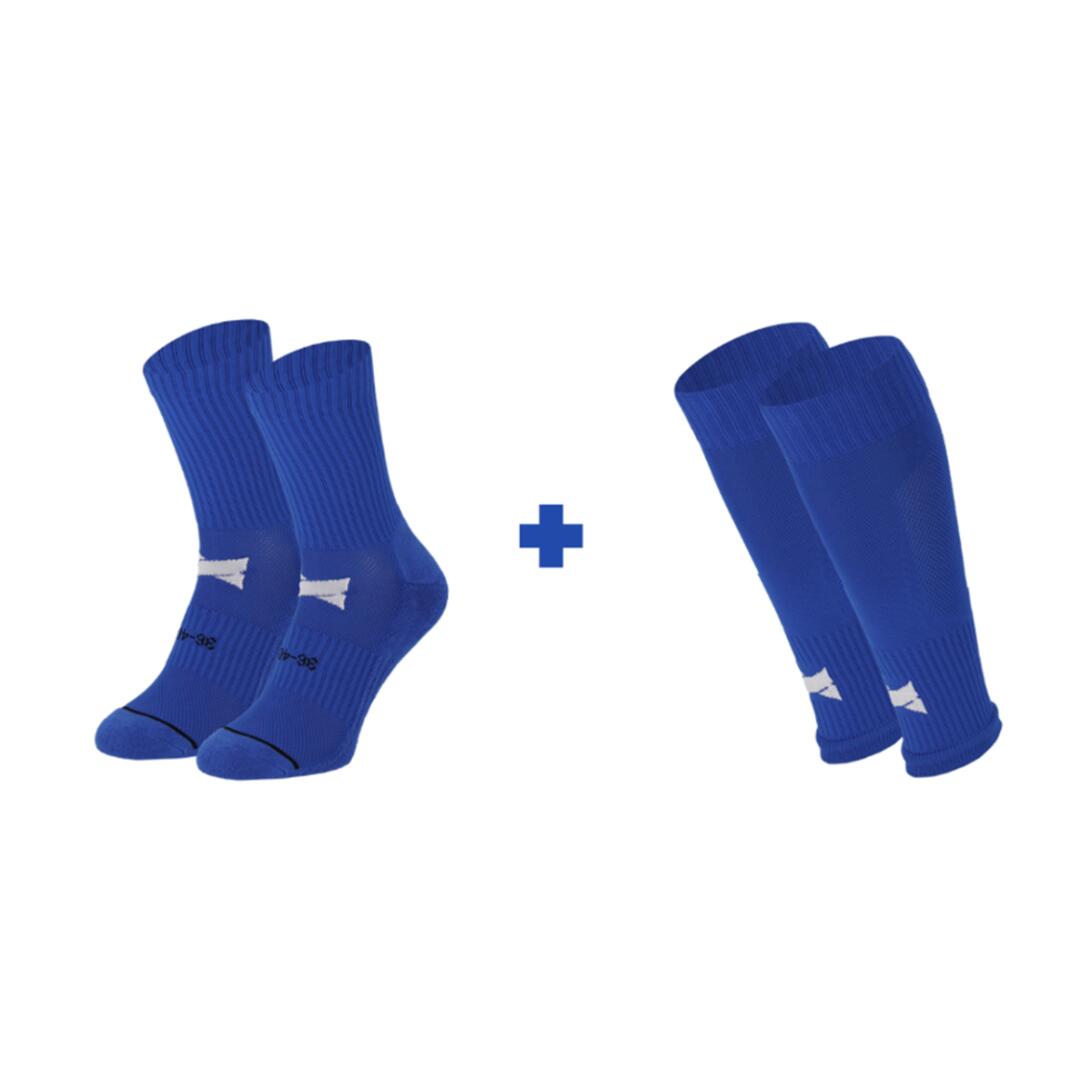Xtreme - Chaussettes + Haut Football Grip - 2 X 2 Paires - Chaussettes - Bleu - Decathlon