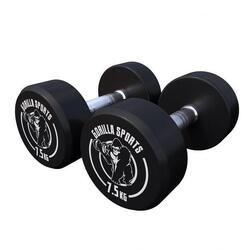 HALTÈRE MONOBLOC ROND | MUSCULATION | 2 X 7,5 KG