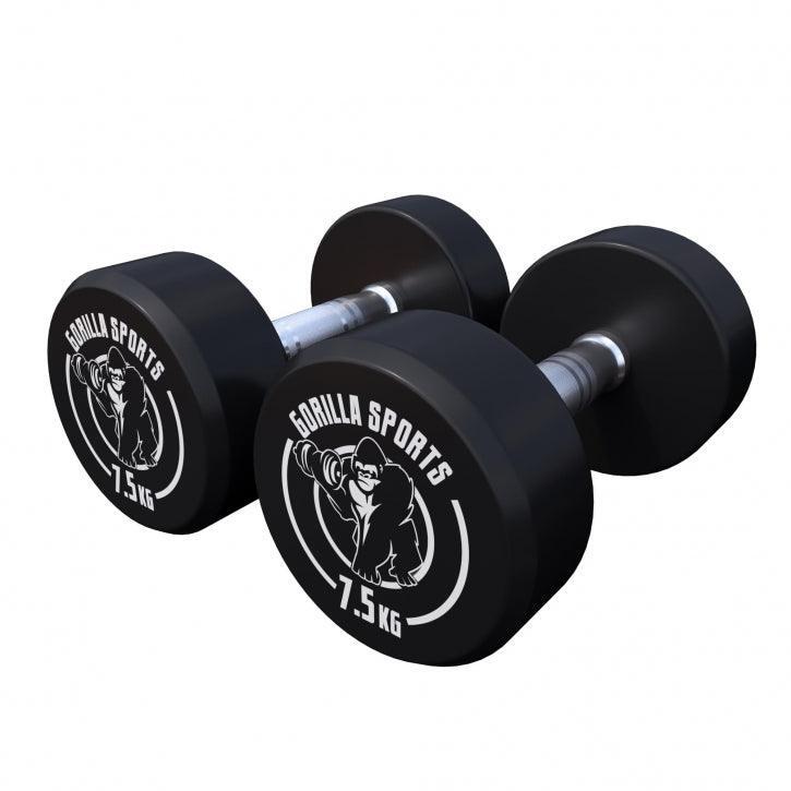 GORILLA SPORTS Gorilla Sports Kulaté gumové jednoruční činky 2 x 7,5 kg