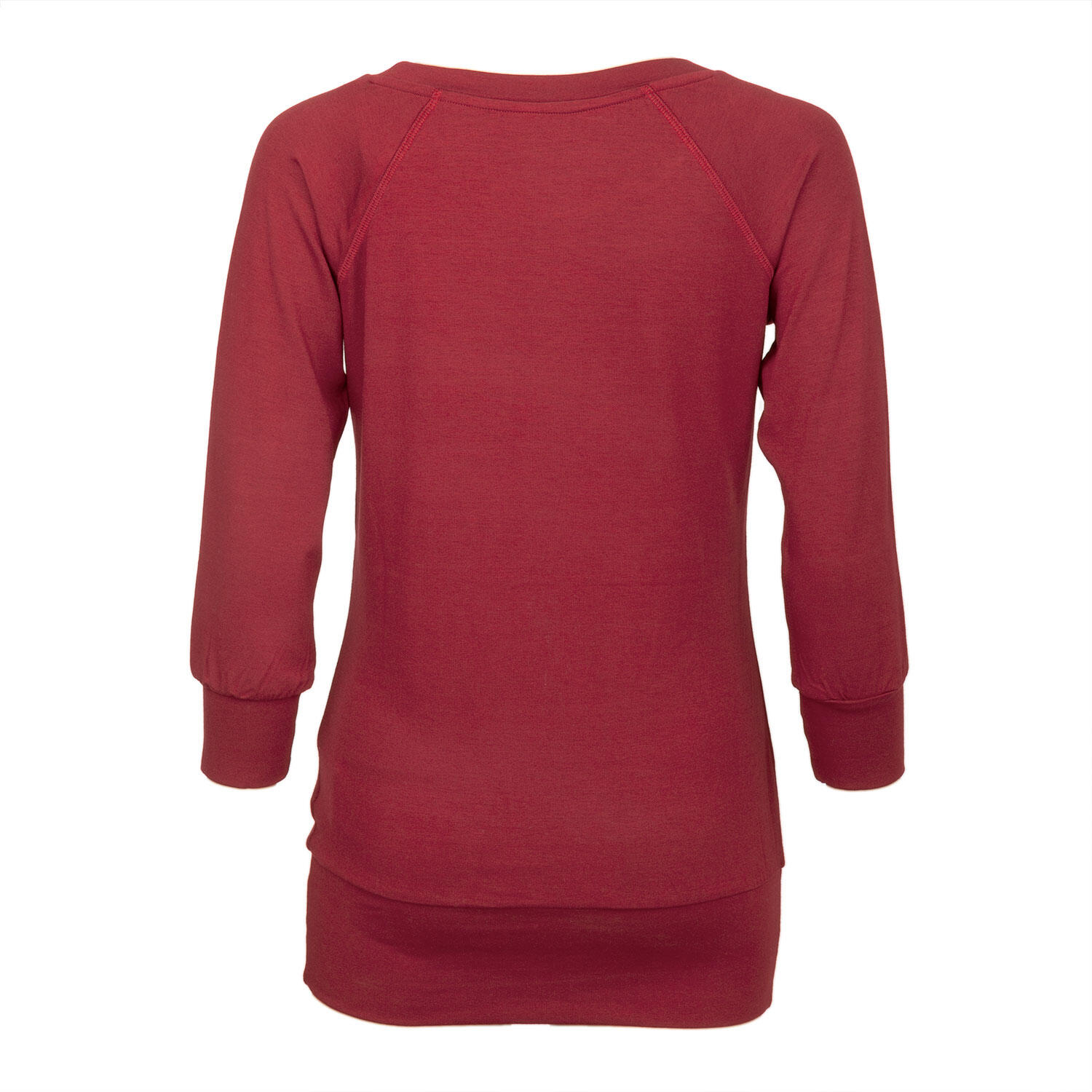 Casual ¾ Yoga Longsleeve, Modal, Bordeaux 3/6