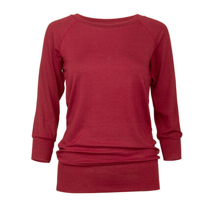 Casual ¾ Yoga Longsleeve, Modal, Bordeaux