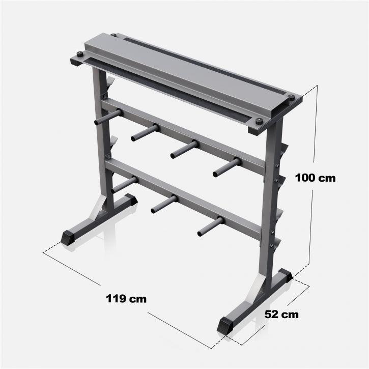 Rack di stoccaggio GORILLA SPORTS in acciaio 120x50x96 cm nero/grigio 6/7