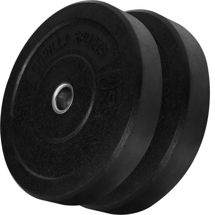 GORILLA SPORTS Hi Temp Bumper Plates Set Schwarz 2 x 25 kg