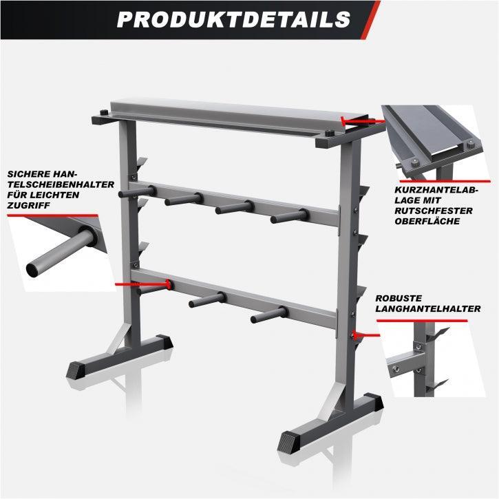 Rack di stoccaggio GORILLA SPORTS in acciaio 120x50x96 cm nero/grigio 7/7