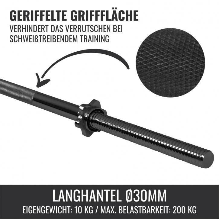 Barra de Pesas Gorilla Sports en Negro de 170cm Diámetro 30/31 cm 7/7