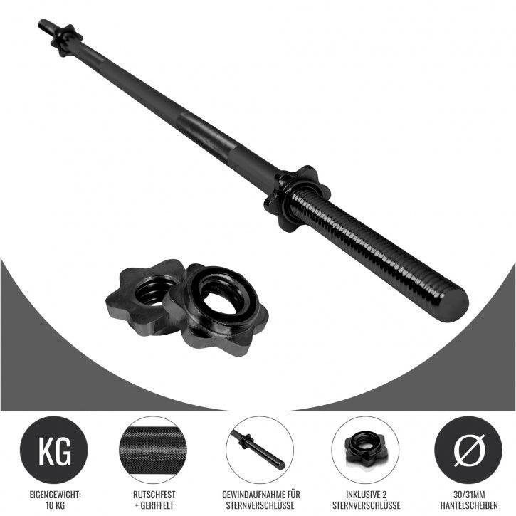 Barra de Pesas Gorilla Sports en Negro de 170cm Diámetro 30/31 cm 5/7