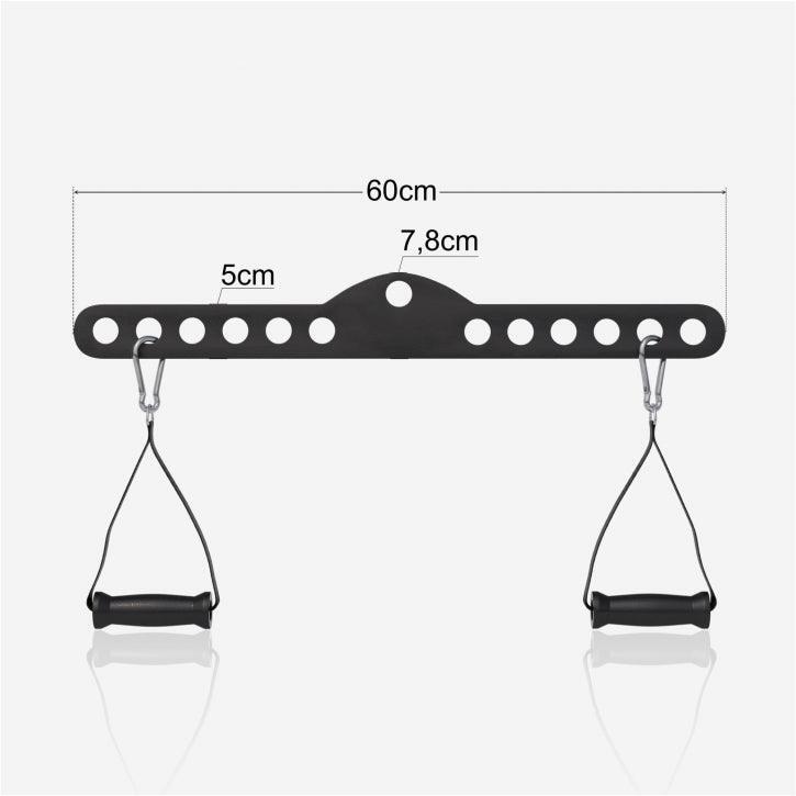 Barre de tirage lat 60cm avec 2 poignées 2/7