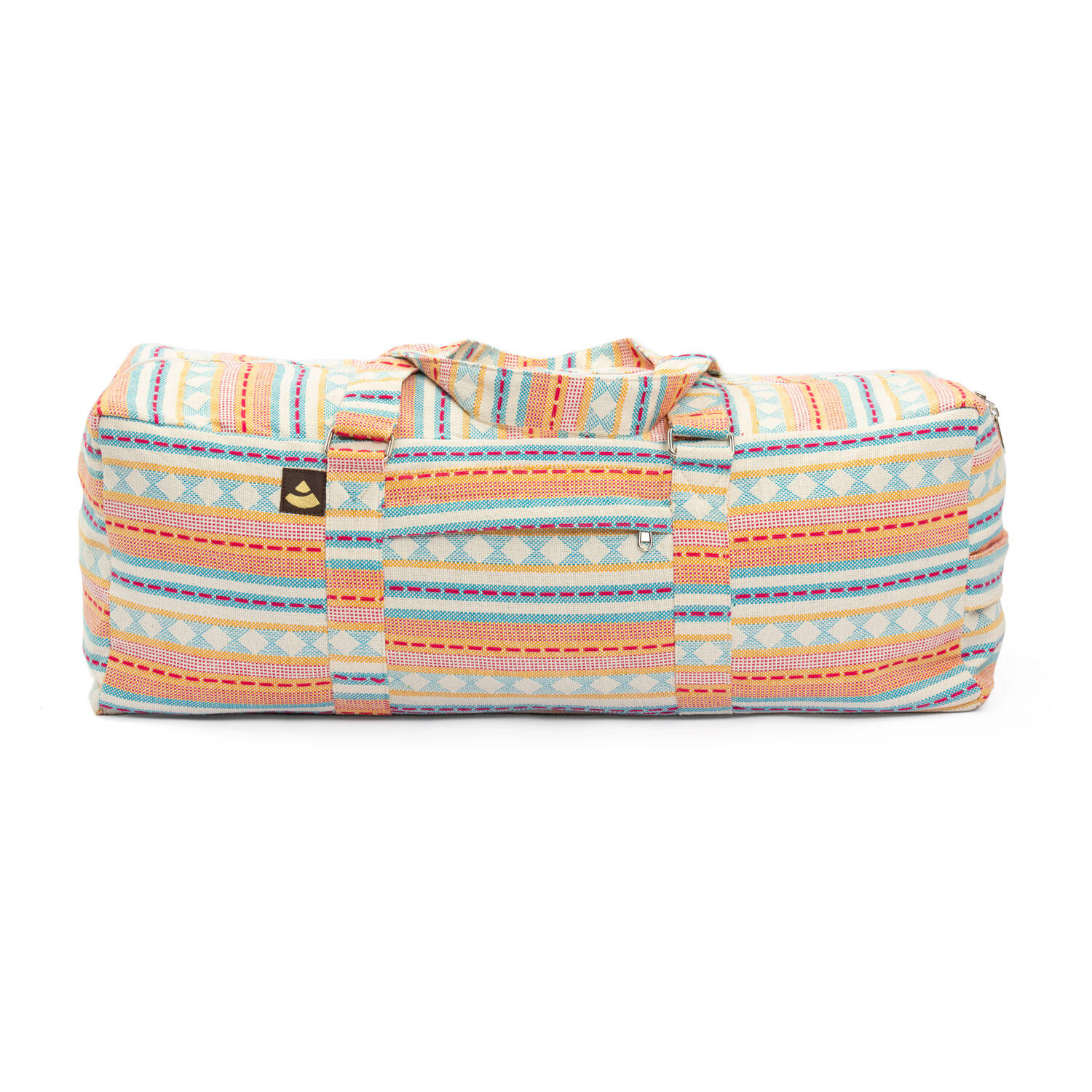 ETHNO Collection: Yoga Kit Bag Jacquard-Webstoff, apricot-hellblau gemustert 3/6