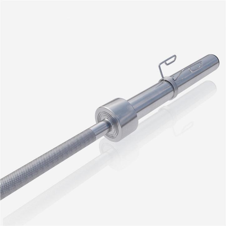 BARRE OLYMPIQUE 218 CM | DIAMETRE 50MM | MUSCULATION | 2 STOPS DISQUES A RESSORT 4/7