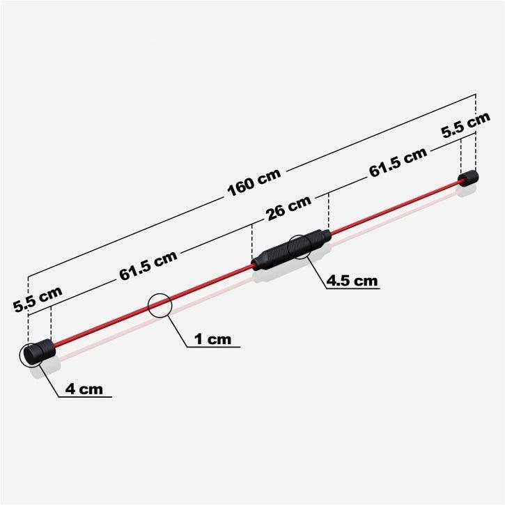 Swing stick - 160 cm - Glasvezel - Zwart / Rood 4/8