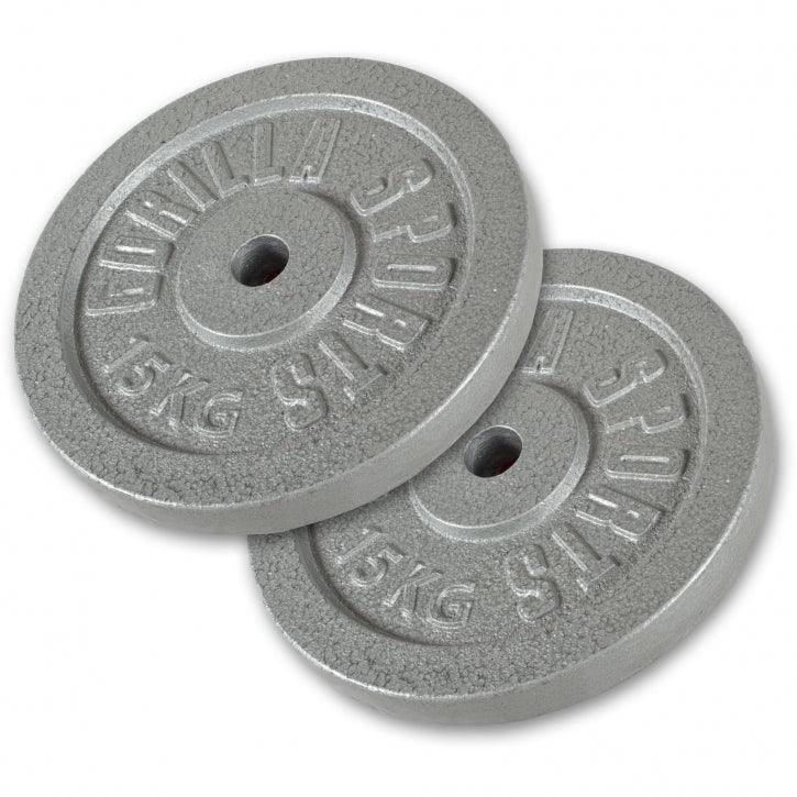 Gorilla Sports Halterschijven Set - Bundel - 30 kg 2 x 15 kg - Gietijzer - 30 mm 3/6