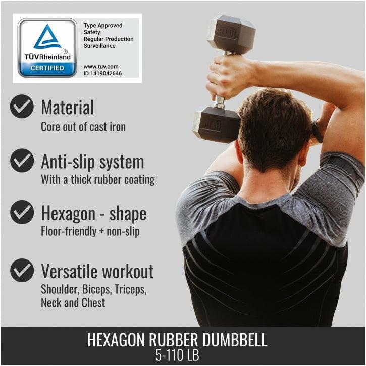 HALTÈRE HEXAGONAL PRO | PREMIUM | MUSCULATION | AU CHOIX DE 2KG À 50KG 7/7