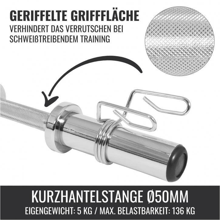 Olympische Dumbbellstang - Halter - 50 mm - Incl. Veersluitingen 3/15