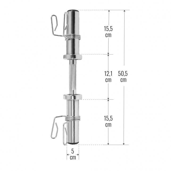 Olympische Dumbbellstang - Halter - 50 mm - Incl. Veersluitingen 5/15