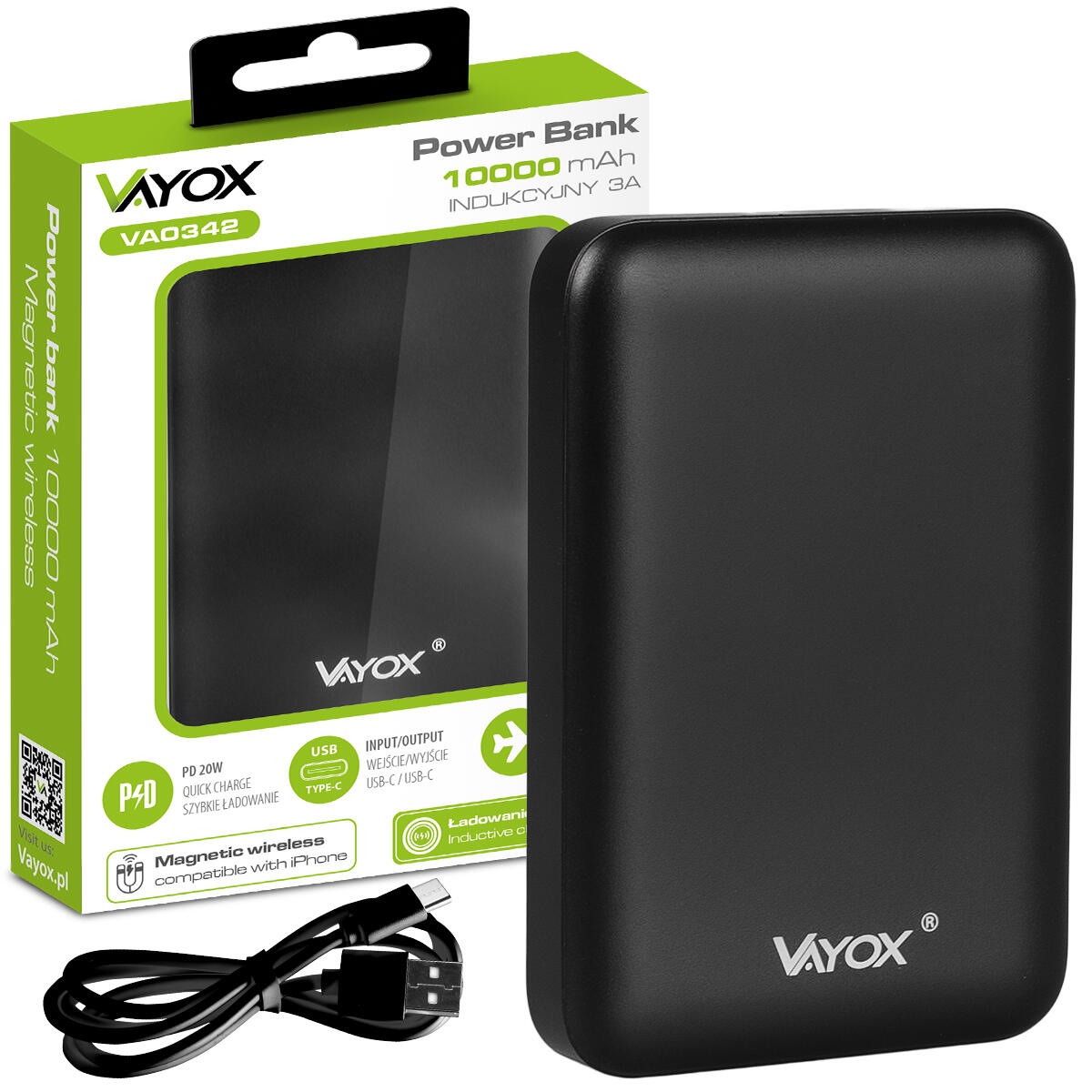 Powerbank induktivo con MagSafe Vayox VA0342 10000mAh 20W USB-C 7/7