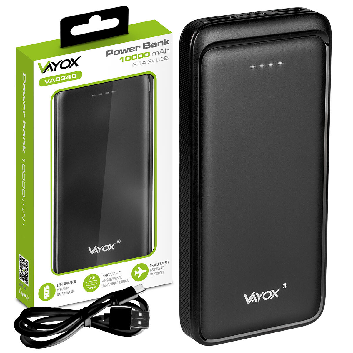Powerbank Vayox VA0340 10000mAh 2xUSB USB-C 7/7