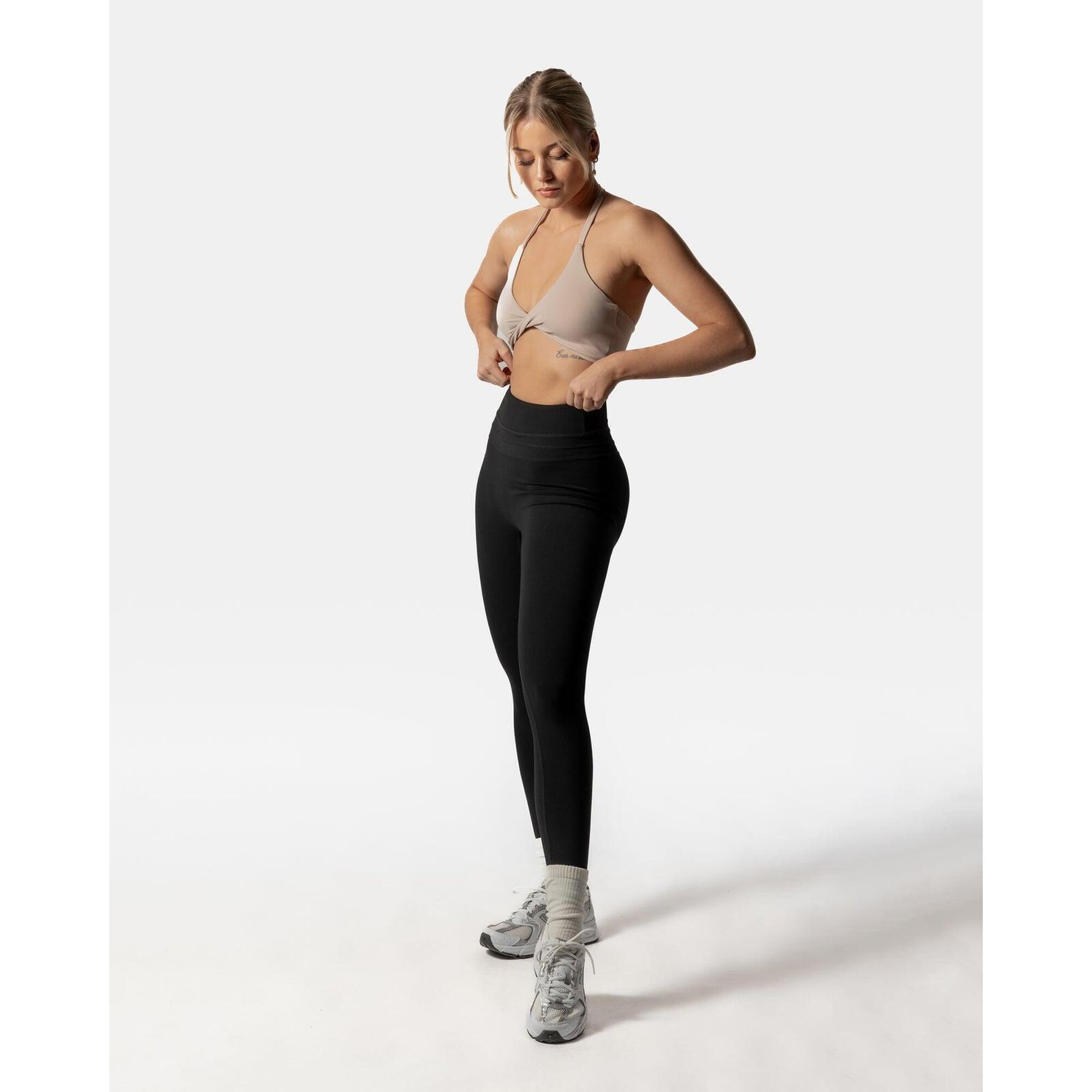 Legging De Sport Femme En Velours AURIQUE - Taille Haute, Bande Latérale, Respirant, Opaque