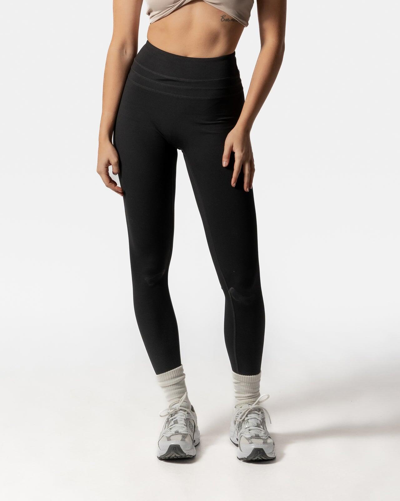 Leggings femininas para fitness, pilates e corrida preto 3/6