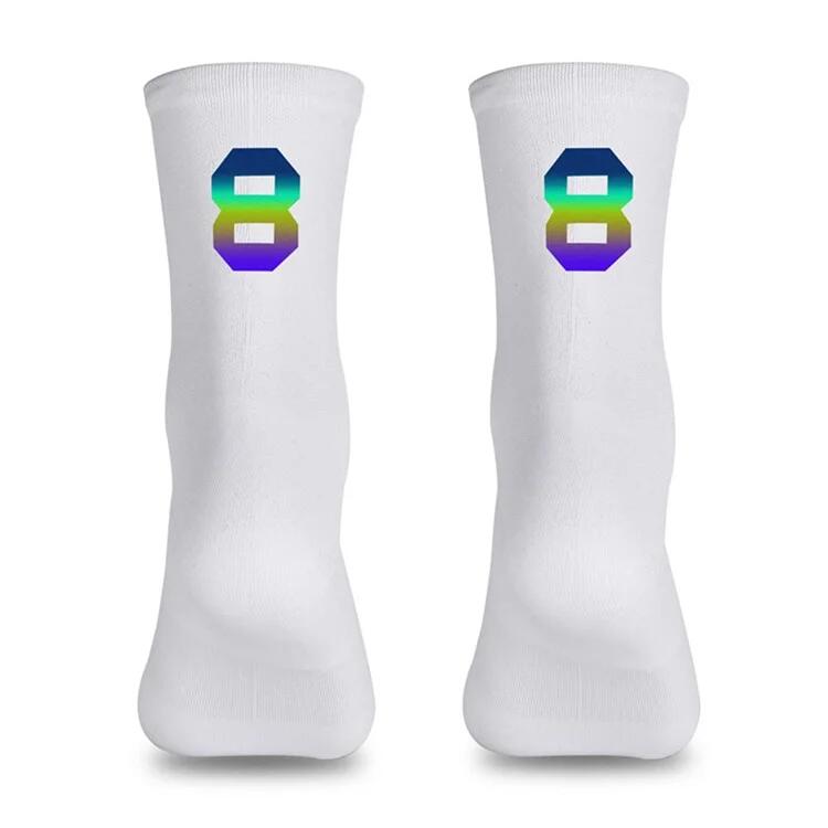 Reflective Cycling Socks Size 39-46 - White / 8