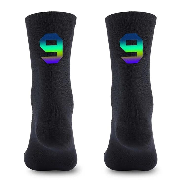 Reflective Cycling Socks Size 39-46 - Black / 9