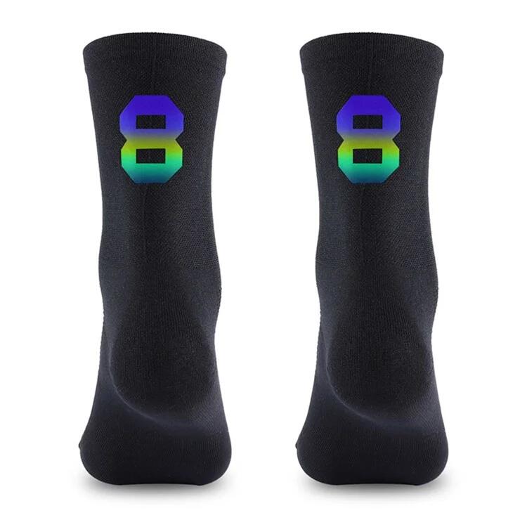 Reflective Cycling Socks Size 39-46 - Black / 8