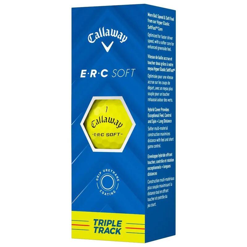 Boite de 12 Balles de Golf Callaway ERC Soft Triple Track Jaune