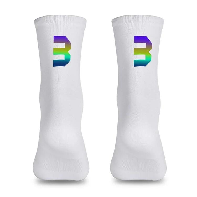 Reflective Cycling Socks Size 39-46 - White / 3
