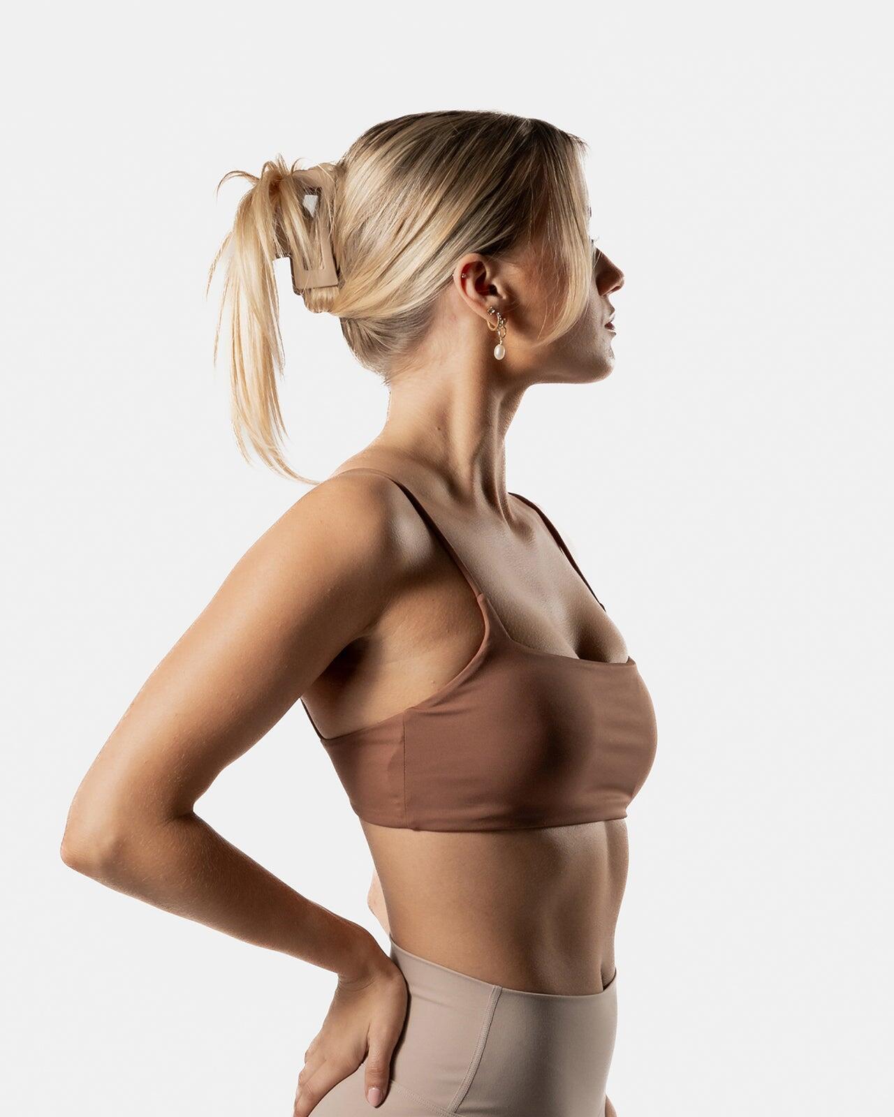 Reggiseno sportivo fitness a fascia Marrone Donna 2/6