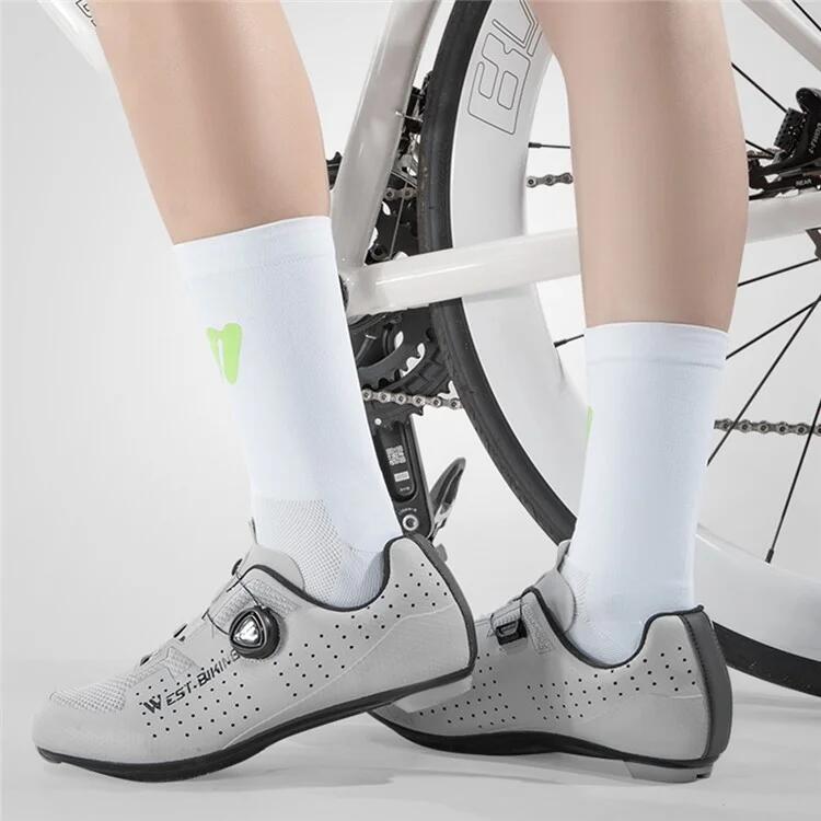 Calzini Sportivi Corsa Ciclismo Riflettenti Traspiranti - Bianco 6/7