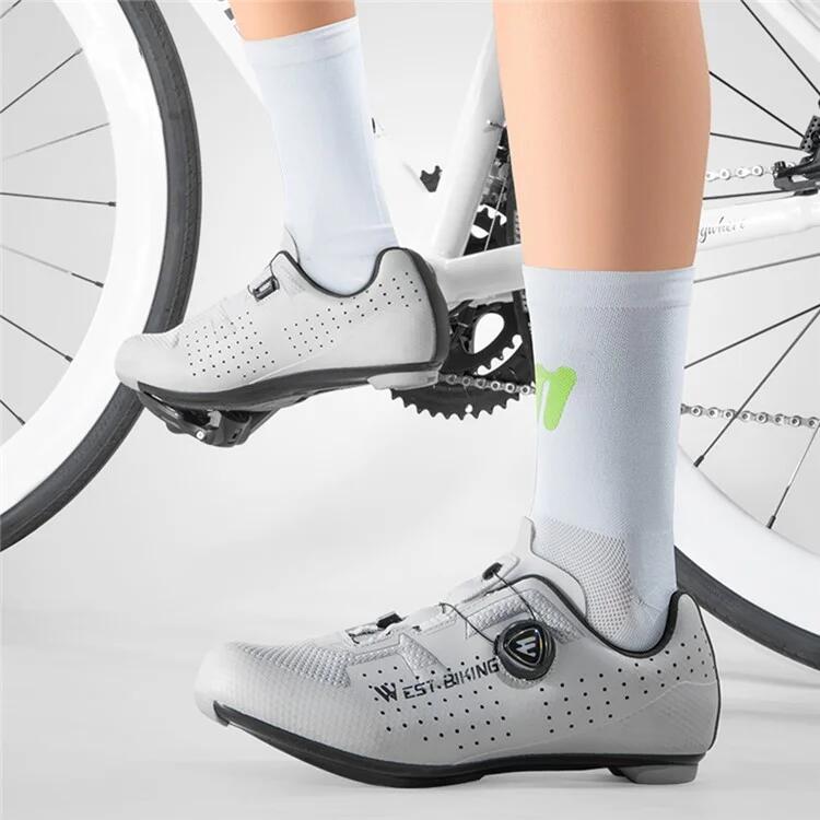 Calzini Sportivi Corsa Ciclismo Riflettenti Traspiranti - Bianco 7/7