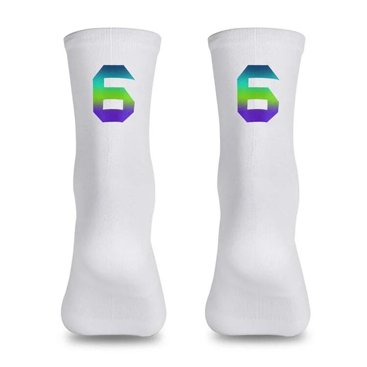 Reflective Cycling Socks Size 39-46 - White / 6