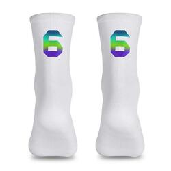 Chaussettes de Cyclisme Réfléchissantes Numériques Taille 39-46 - Blanc / 6
