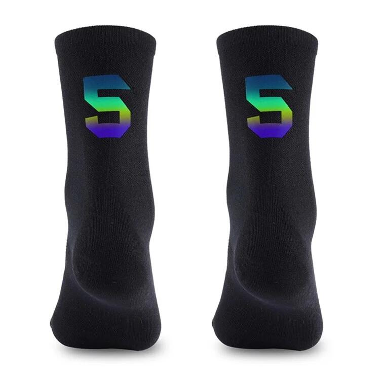 Reflective Cycling Socks Size 39-46 - Black / 5